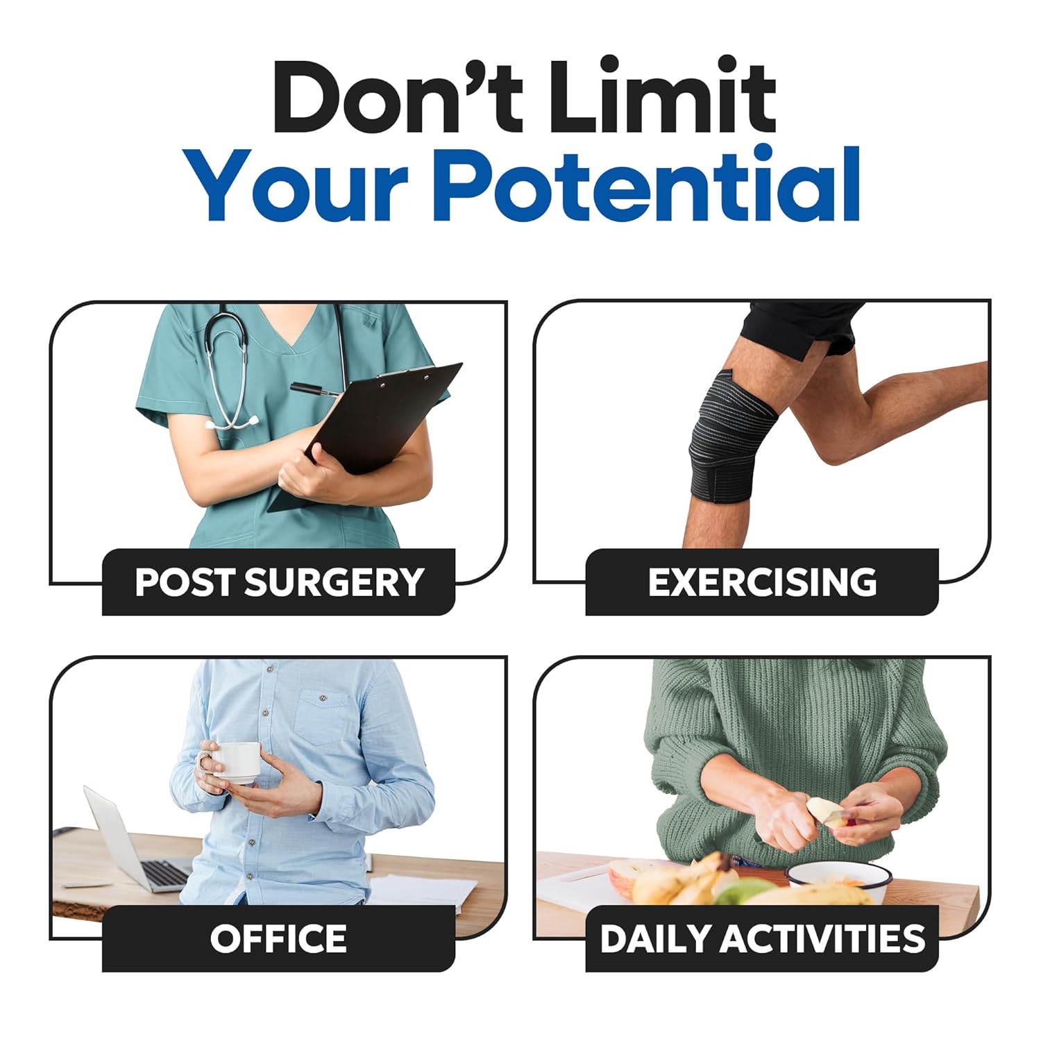 Armstrong compressieband in detail, met weergave van de stof en het ontwerp